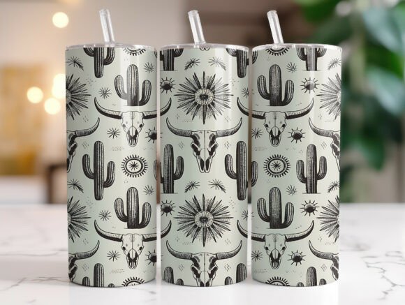 20oz Western Boho Cow Skull Tumbler Wrap Review