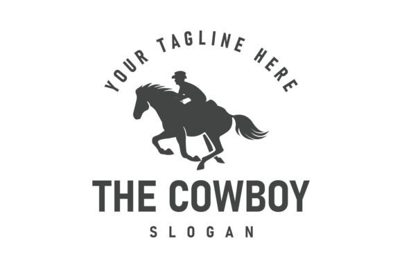 A Cowboy Horse Silhouette with Simple