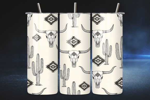 Boho Western Skull 20oz Tumbler Wrap PNG Review for Embroidery Projects