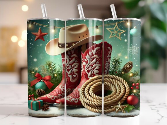 Country Christmas Rustic Cowboy Tumbler Design Review