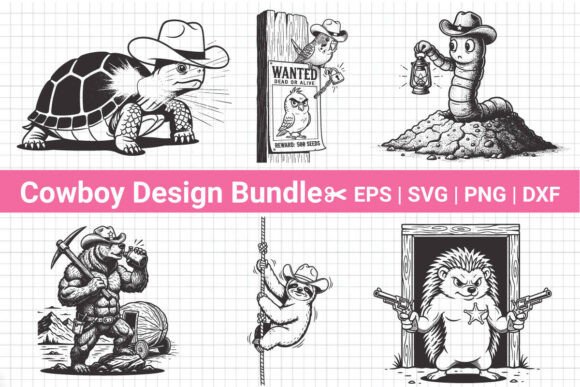 Cowboy Animal Bundle for Real Embroidery Projects