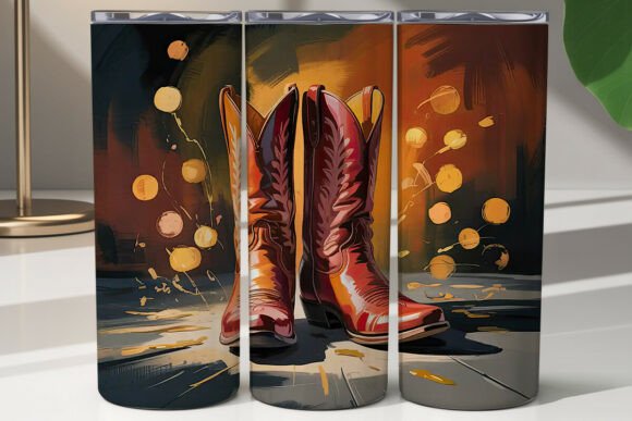 Cowboy Boots Glitter 20oz Tumbler Design