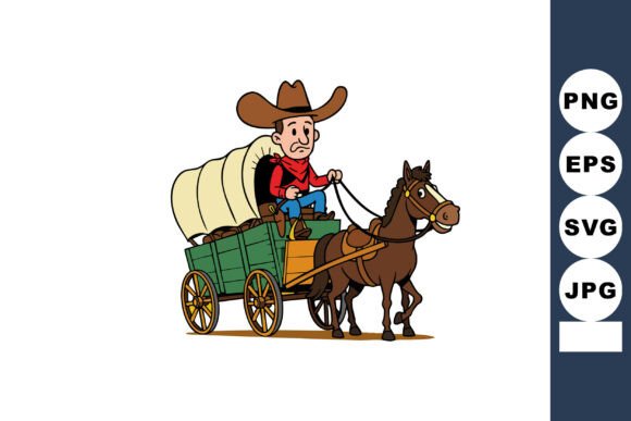 Cowboy Driving Covered Wagon Horse Embroidery Design Review