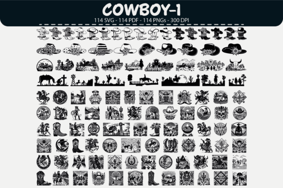 Cowboy Vector Bundle – 114 Designs Review for Real Projects