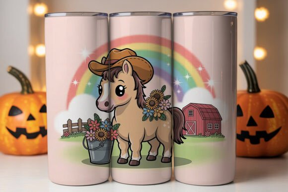 Cute Cowboy Horse 20oz Tumbler Wrap