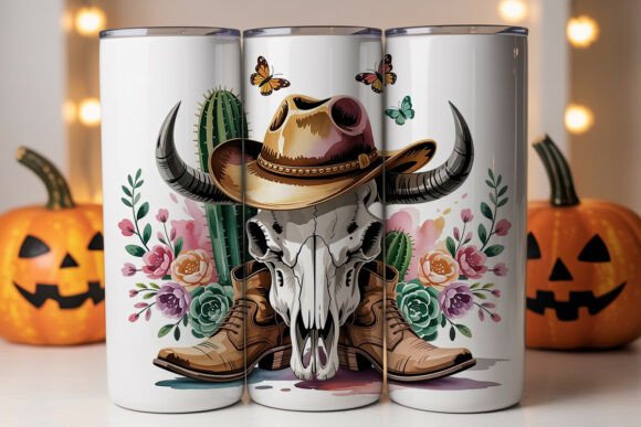 Western Boho Skull Tumbler Wrap Design Review