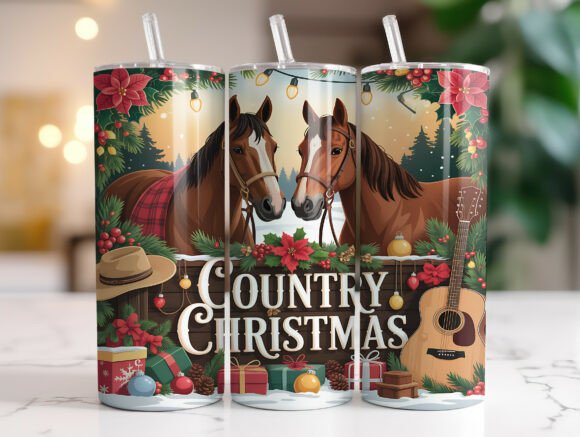 Western Christmas 20oz Tumbler Wrap PNG Review
