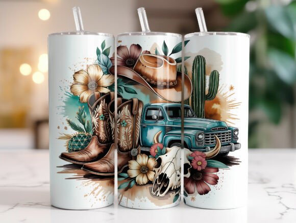 Western Cow Skull Tumbler Wrap Design Review