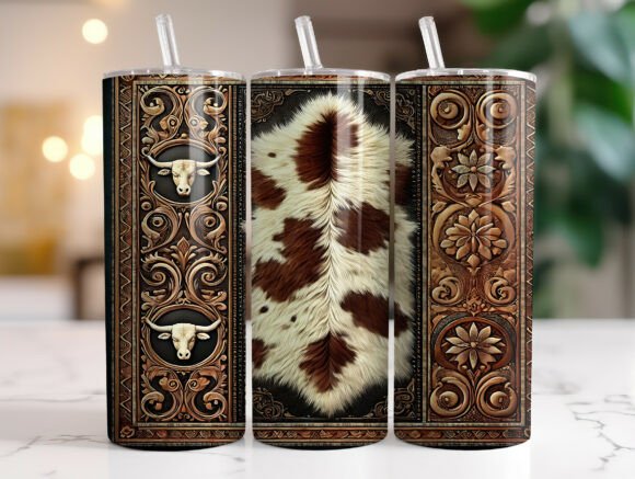 Western Cowhide Leather 20oz Tumbler PNG Review for Real Projects
